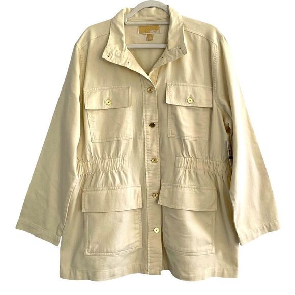 Micheal Kors Utility Jacket Color: Bone Size: XLG - Picture 1 of 9